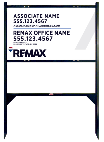 Angle Iron Frame and Associate Name w Broker Address Sign Panel Unit, 18h x 30w, Steel